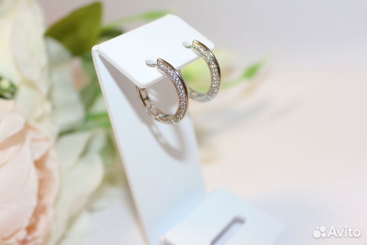 Серьги под серебро