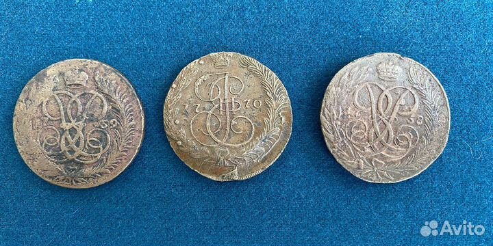 Редкие медные монеты 1770 года