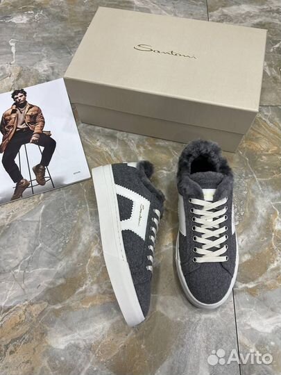 Кеды Santoni на меху