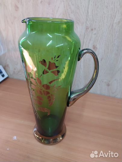 Набор Богемия, Чехия, цветное стекло Графин, 6 ста