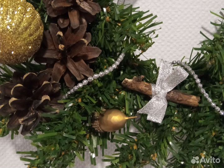 Венок новогодний искуственный 25 см