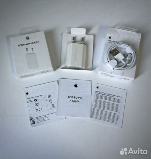 Зарядка на iPhone 5w + кабель USB-lightning
