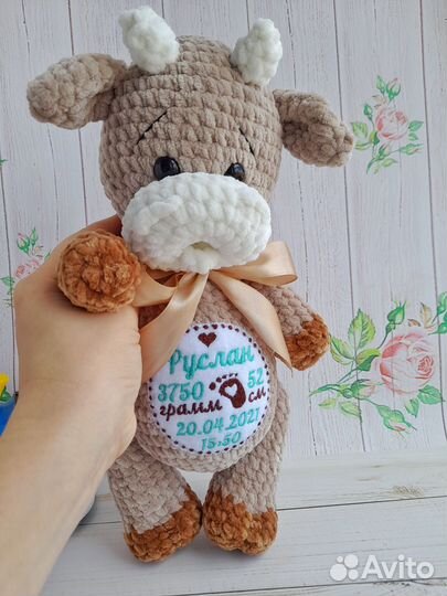Плюшевые игрушки ручной работы с метрикой