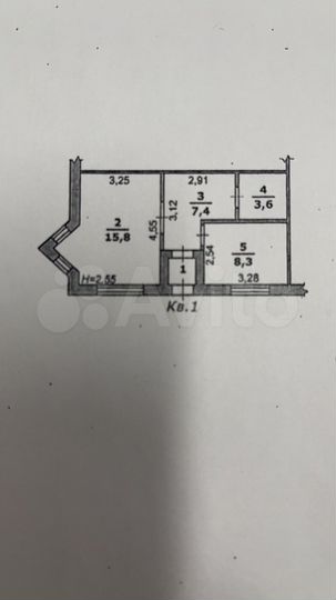 1-к. квартира, 36 м², 1/1 эт.