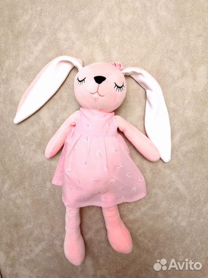 Мягкая игрушка заяц розовый