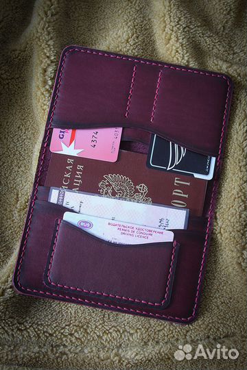 Обложка для документов натуральная кожа