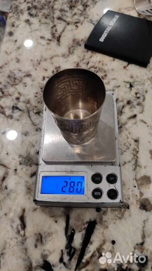 Старинная стопка в патине. Серебро 830-900