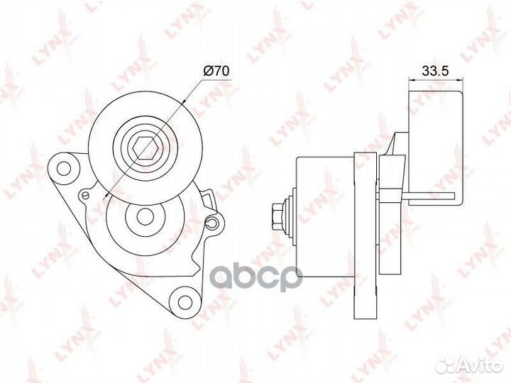 Натяжитель поликлинового ремня PT3256 lynxauto