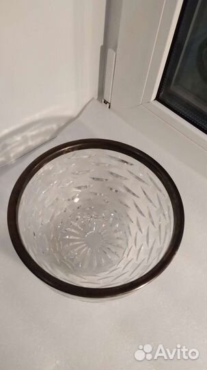Салатник хрусталь мельхиор СССР