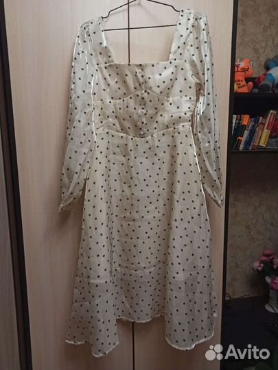Платье в горошек на выпускной, вечернее новое s/m