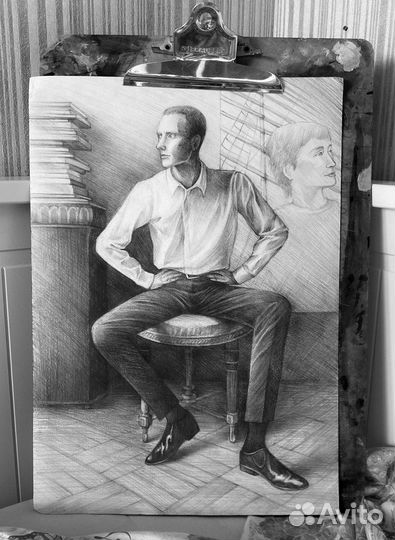 Портрет на заказ, карандашом и акварелью