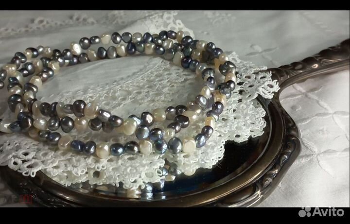 Ожерелье природный барочный жемчуг винтаж,серьги