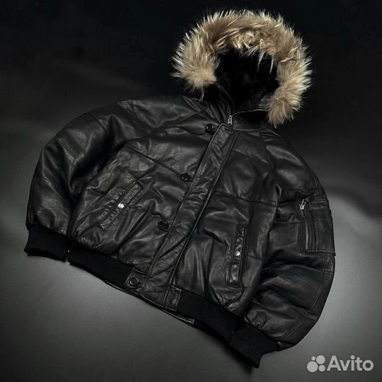 Пуховик avirex leather bomber jacket бомбер