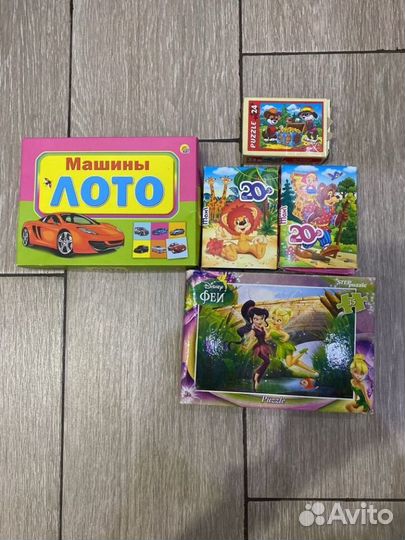 Пазлы 3+ Лото машинки игры развивающие