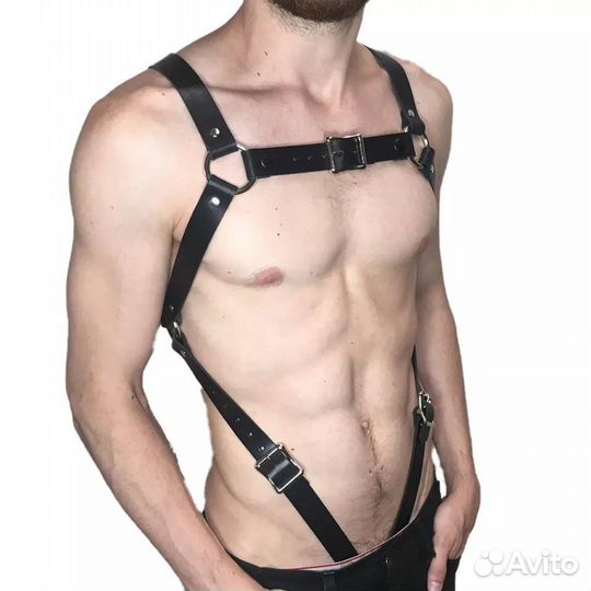 Портупея мужская кожаная, подтяжки, помочи«Саймон»