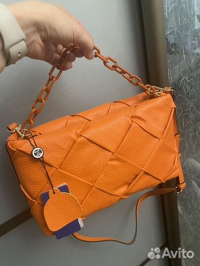 Сумка кросс боли в ярком манго, Италия