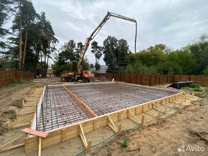 Отмостка Заливка фундамента Бетонные работы