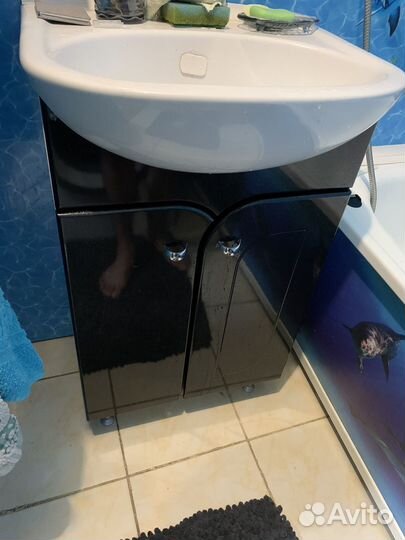 Тумба для ванной со шкафом