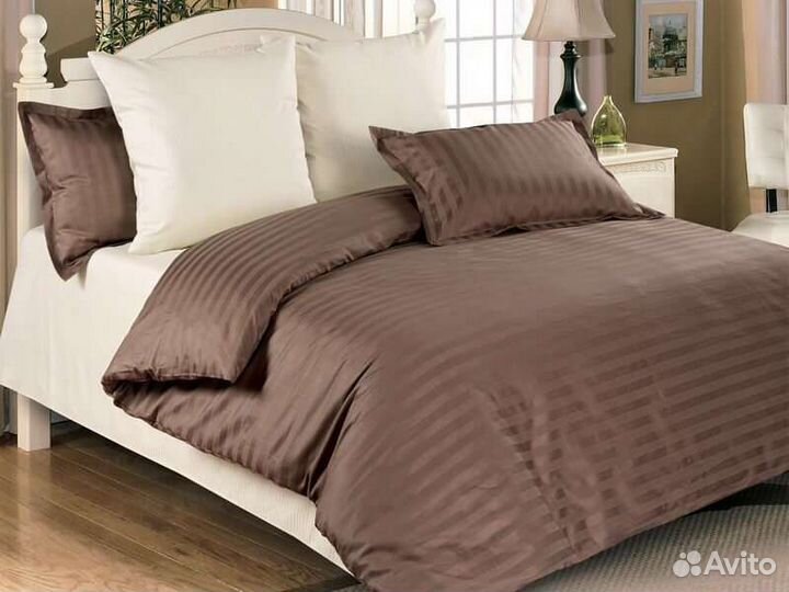 Простынь из страйп сатина премиум