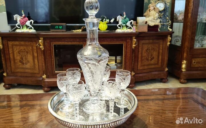 Графин с рюмками хрусталь