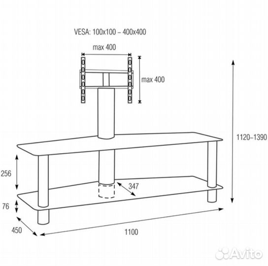 Стеклянная стойка под тв