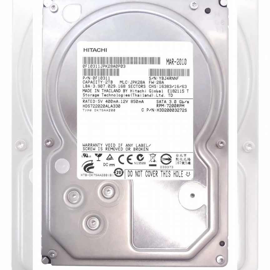 [HDS722020ALA330] Жесткий Диск Hitachi 2tb Sata2 Hds722020ala330