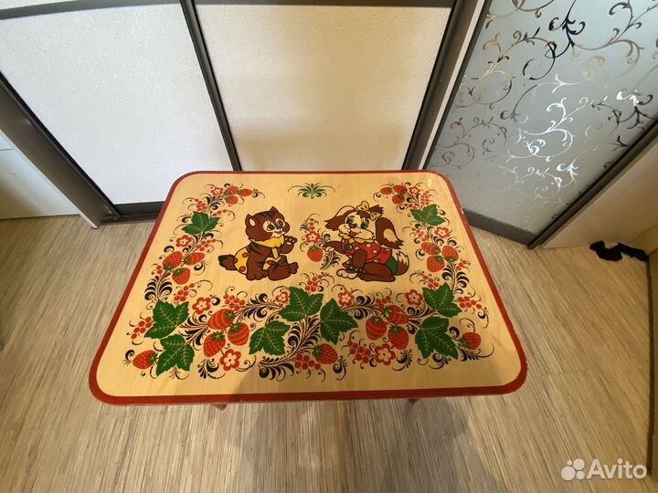 Стол детский хохлома+два стула икеа