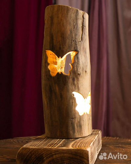 Светильник из спила дерева с крымского побережья