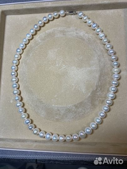 Бусы ожерелье из натурального жемчуга