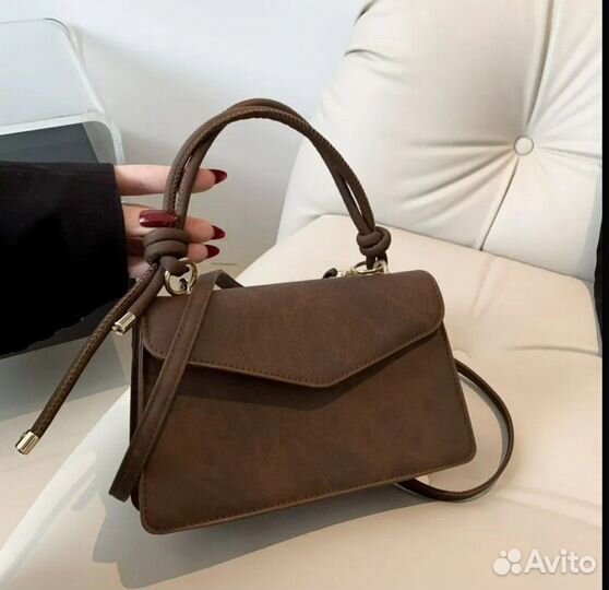 Сумка женская мраморная кофейная коричневая