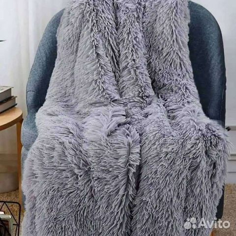 Покрывало плед с длинной ворсой