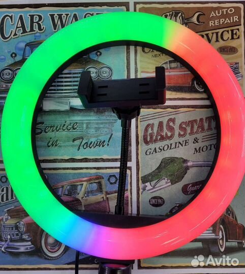 Лaмпа кольцевая 26 см цветная RGB (новая)