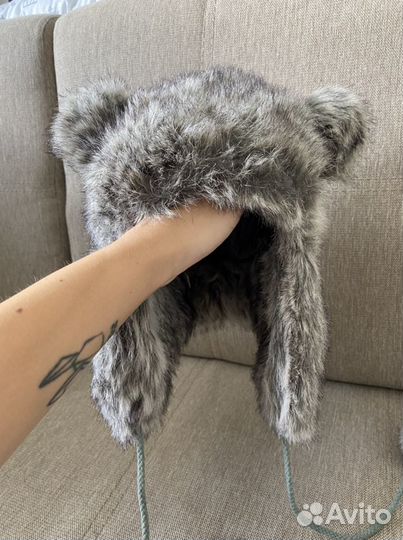 Шапка с ушками меховая