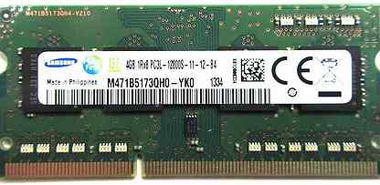 4Gb Samsung M471B5173QH0-YK0 DDR3L 1600 sodimm