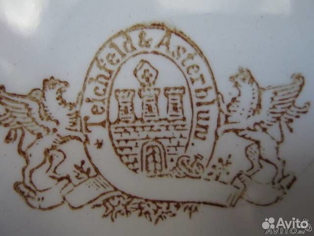 Блюдо антикварное фарфоровое 43х33 19век Teichfeld