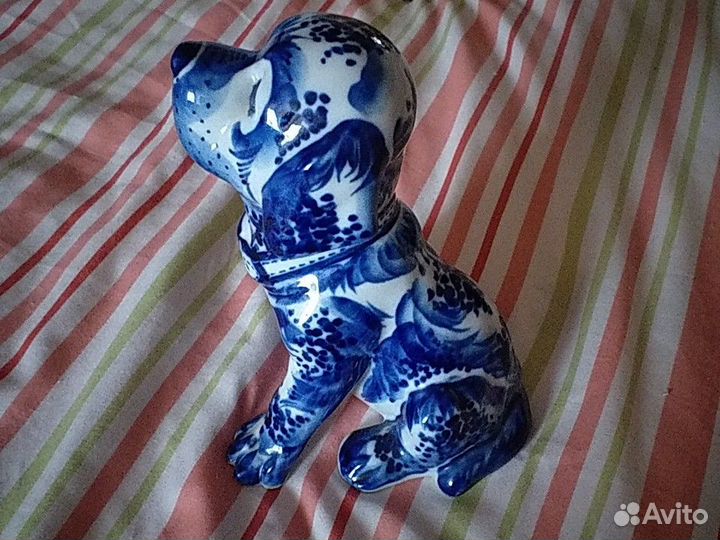 Гжель статуэтка собака(70-80е)
