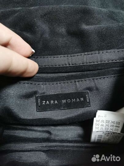 Сумка-клатч zara натуральная замша