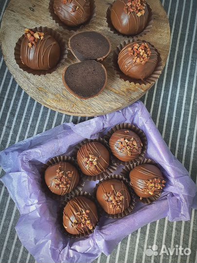 Шоколадное пирожное картошка, подарочный набор