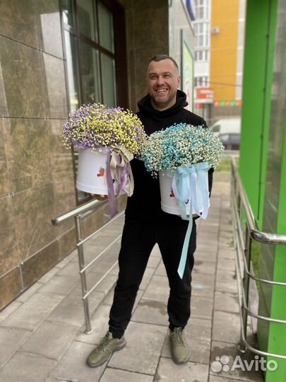 Коробка с гипсофилой