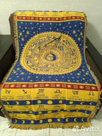 Покрывало двухстороннее синее