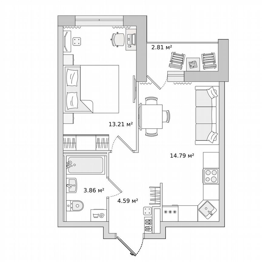 1-к. квартира, 35,7 м², 11/22 эт.