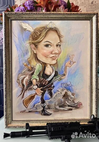 Шарж на мероприятии с натуры и по фото на заказ