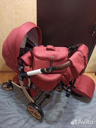 Dalux 608 Коляска 3в1 новая бордовый цвет