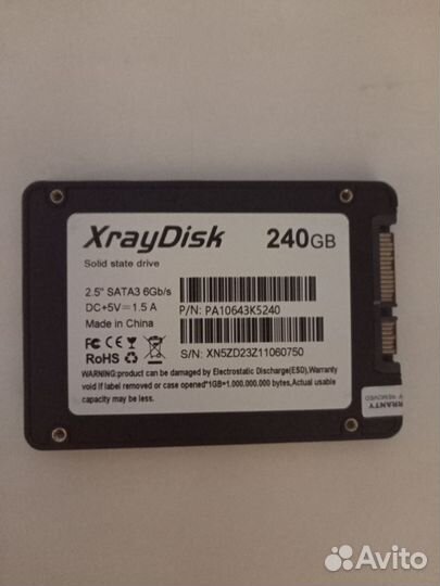 Ссд 240гб с установленной Виндоус 10