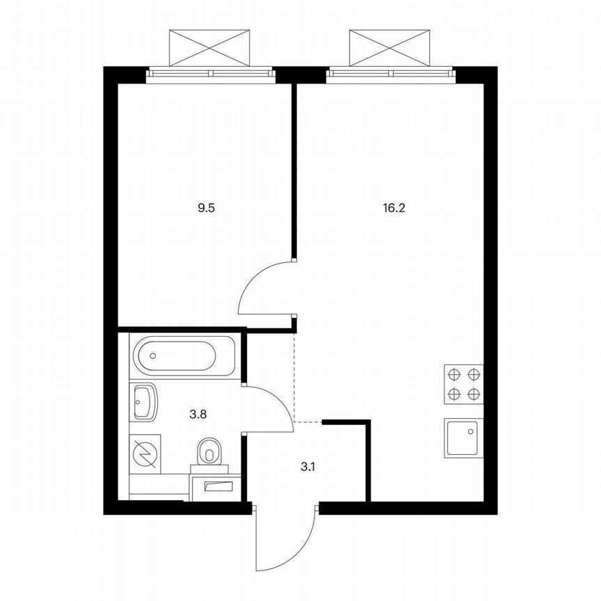 1-к. квартира, 32,6 м², 7/24 эт.