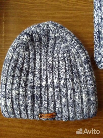 Шапочка+ шарф- снуд, комплект утепленный, новый