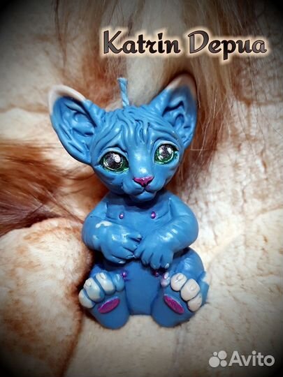 Восковая свеча котенок сфинкс