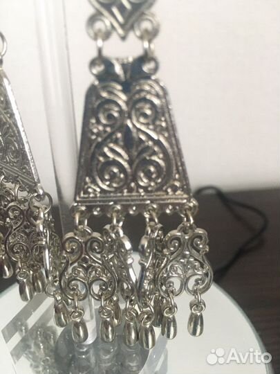 Этнические серьги.Бижутерия(металл.)