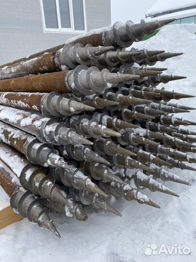 Монтаж винтовых свай 89, 73 мм