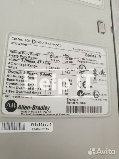 Преобразователь Allen Bradley 20BD040A0aynanc0